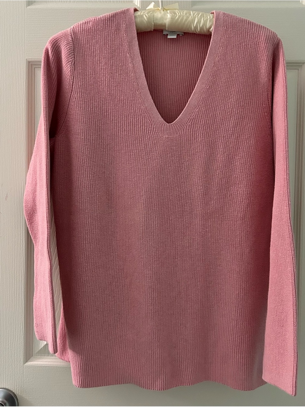 J. Jill Dusty Rose Pink Ribbed Knit Tunic Sweater Sz L  Good Condition